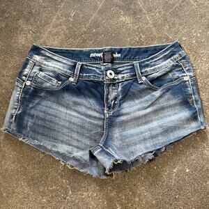 Vintage Sweet Cheeks Cut Off Jean Shorts Womens 6 Blue Micro Y2K Denim Rinsed 2"